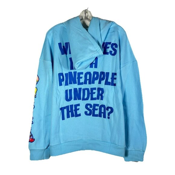 SpongeBob SquarePants Womens Large Graphic Hoodie Blue - Picture 7 of 13